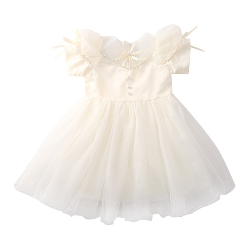 Princess Dress for Girls, Summer Puffy Skirt, Birthday Gown, High-End Kids' Summer Wear, Elegant Performance Outfit