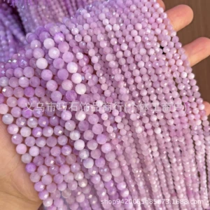 Natural Kunzite Faceted 2-6mm Small Beads, Faceted Loose Beads for Bracelets, Spacer Beads, Semi-finished DIY Jewelry Accessories