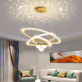 现代简约客厅卧室吊灯创意星空灯大气主灯设计师款水晶楼梯餐厅灯