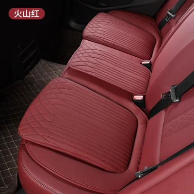 Seat cushion, seat cover: leather seat cushion single-piece rear - volcano-red-rear-1-pack
