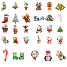 造型圣诞铝膜气球 圣诞节老人雪人圣诞树装饰玩具铝箔气球批发