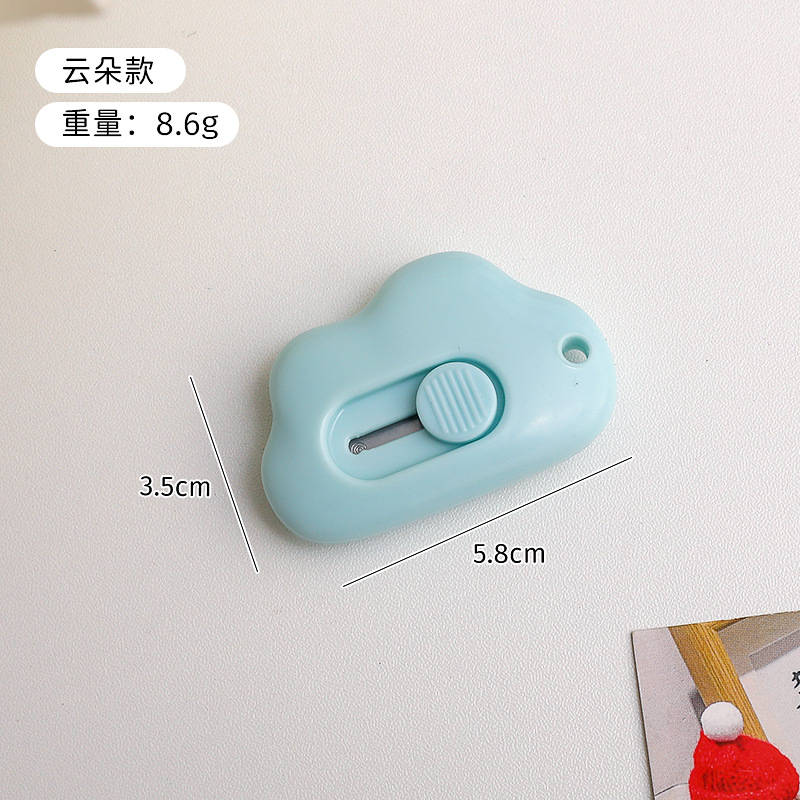 Cuchillo de dibujos animados creativo lindo dibujos animados cuchillo de corte de papel portátil cuchillo de cuentas de mano nube gato