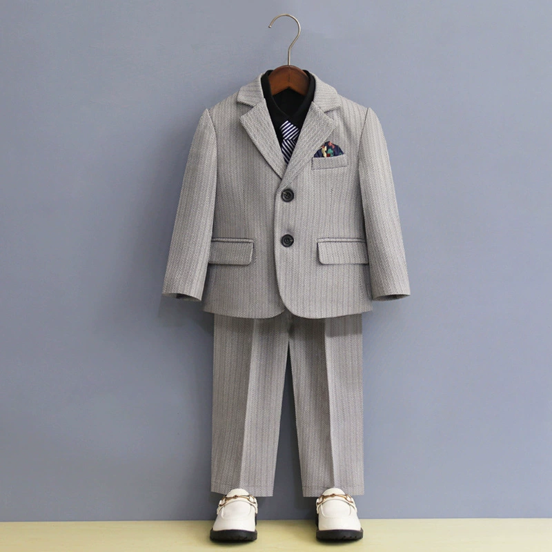 Детский костюм-костюм для мальчиков, осенне-зимнее детское свадебное платье с цветком, Детский костюм для ребенка на один год, костюмы для фортепиано на флисовой подкладке