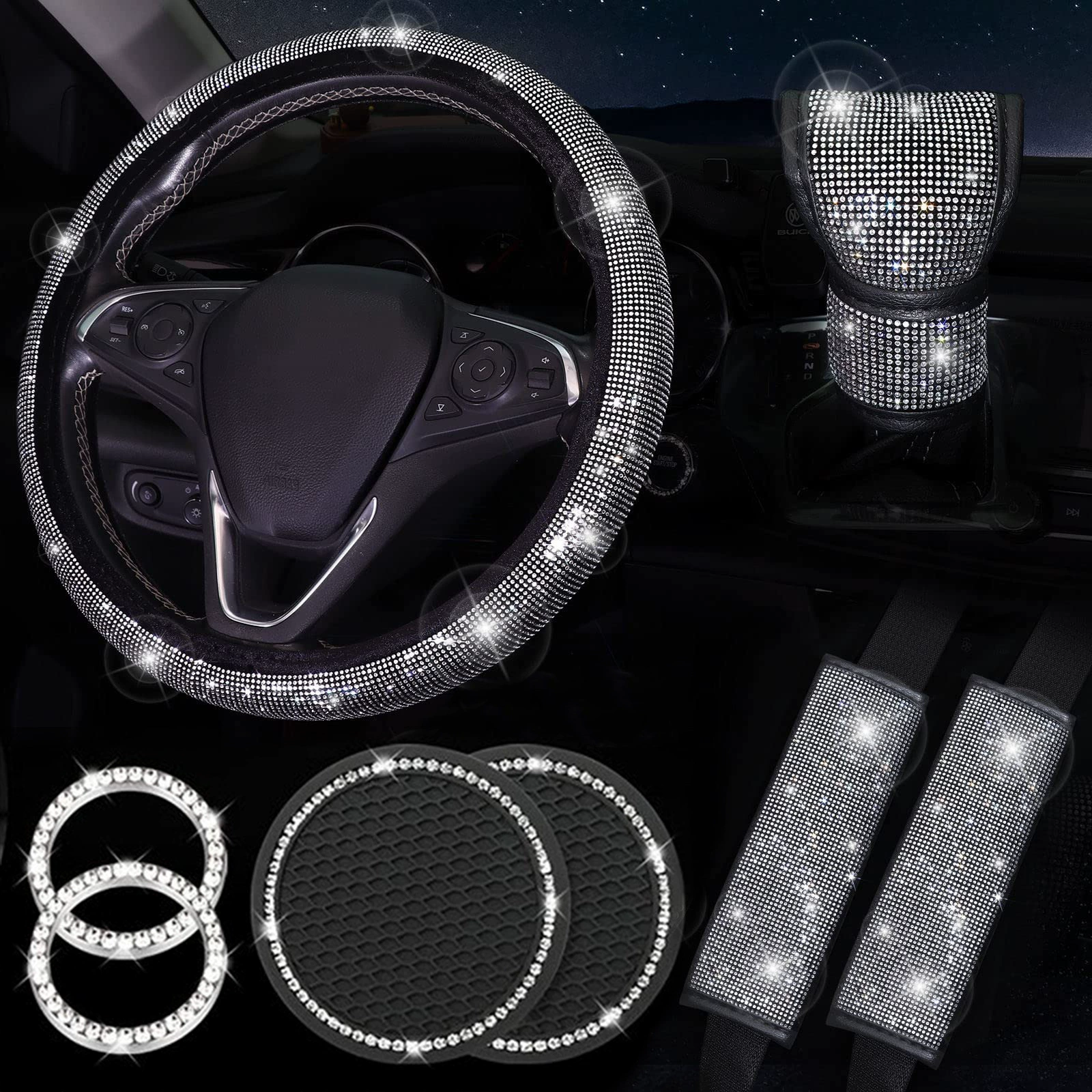 Автомобиль, Шипованный чехол на руль, рукав шестерни, подставка, пусковое кольцо, эластичное без внутреннего кольца, трансграничный взрывной костюм