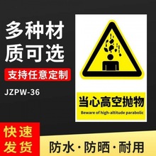 禁止高空抛物警示牌严禁高空抛物标识牌小心高空坠物反光标识牌【