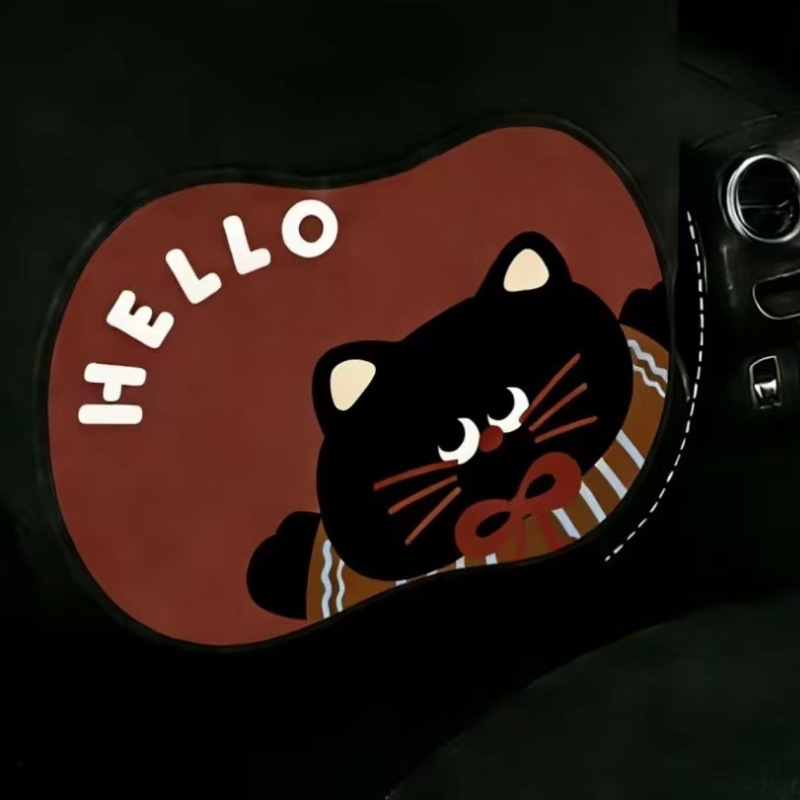 Protector Cartoon Animal – Katong Chair back anti-kick pad - short-anti-kick-pad-vintage-animal-burgundy-black-cat-single