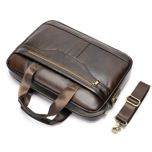Cross-border direct supply of new men's handbags, retro business office handbags, genuine leather men's bags, briefcases 8824