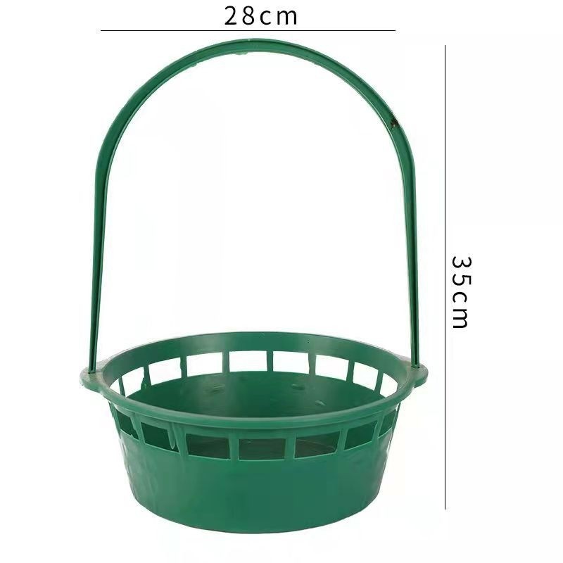 清明节工厂直销手提花篮绿色塑料花盆鲜花小花篮花束插花盒花艺花