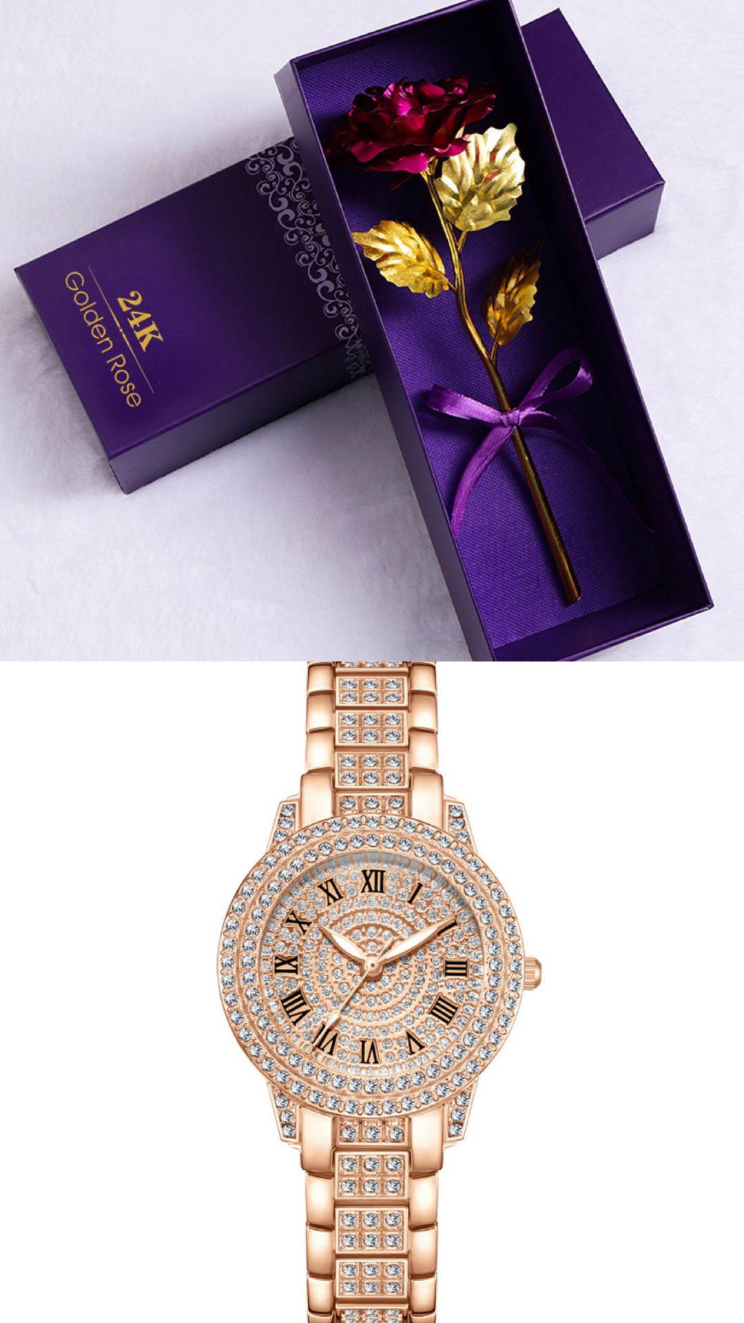 Gold Foil Rose Gift Set With Decorative Design For Any Occasion_voghion.com