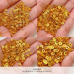按克称S925银镀24K金直切垫片手链项链串饰diy配件手工隔珠半成品