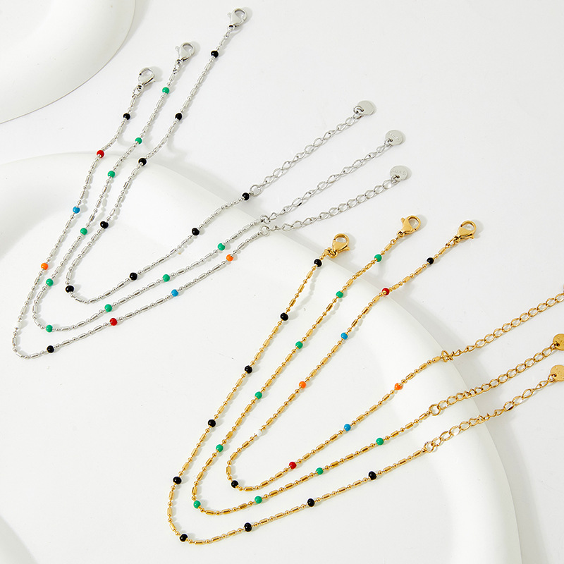 Fashion Solid Color Stainless Steel Plating Womenu0027S Anklet 1 Piece