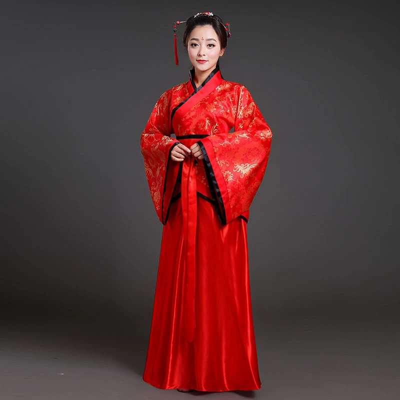 Костюм для взрослых Hanfu Костюм Феи принцессы Женская юбка с широким рукавом Свежий и элегантный красный в китайском стиле
