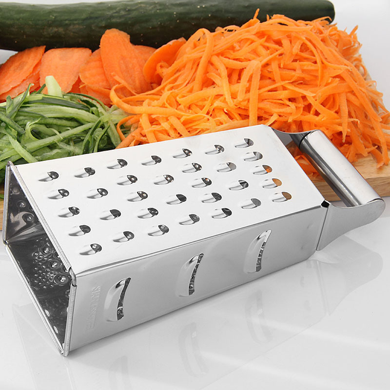 Mayorista de 8 pulgadas cuatro lados raspador cortador de verduras multifuncional cortador de papas de acero inoxidable raspador de piel en stock