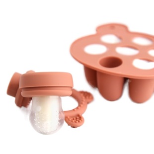 Household Bear Ice Cream Bite Silicone suit Children's Food Grade Ice Cream Ice Cream Mold Ice Maker with Cover