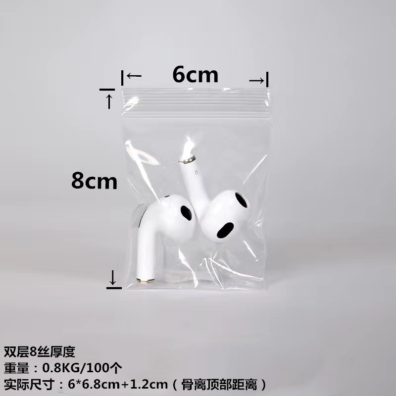 En stock venta al por mayor engrosada PE bolsa autosellante transparente bolsa autosellante bolsa de grado alimenticio tamaño pequeño bolsa de embalaje de clavícula transparente