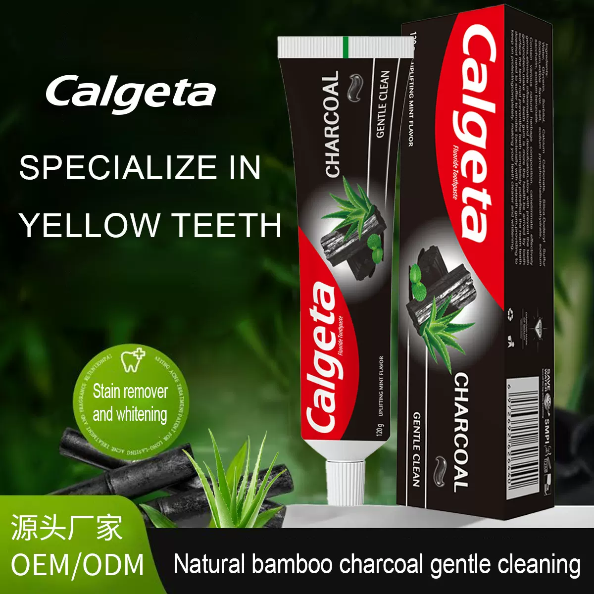 牙膏140gcalgeta英文版护龈固齿清新口气成人家庭装防蛀健齿