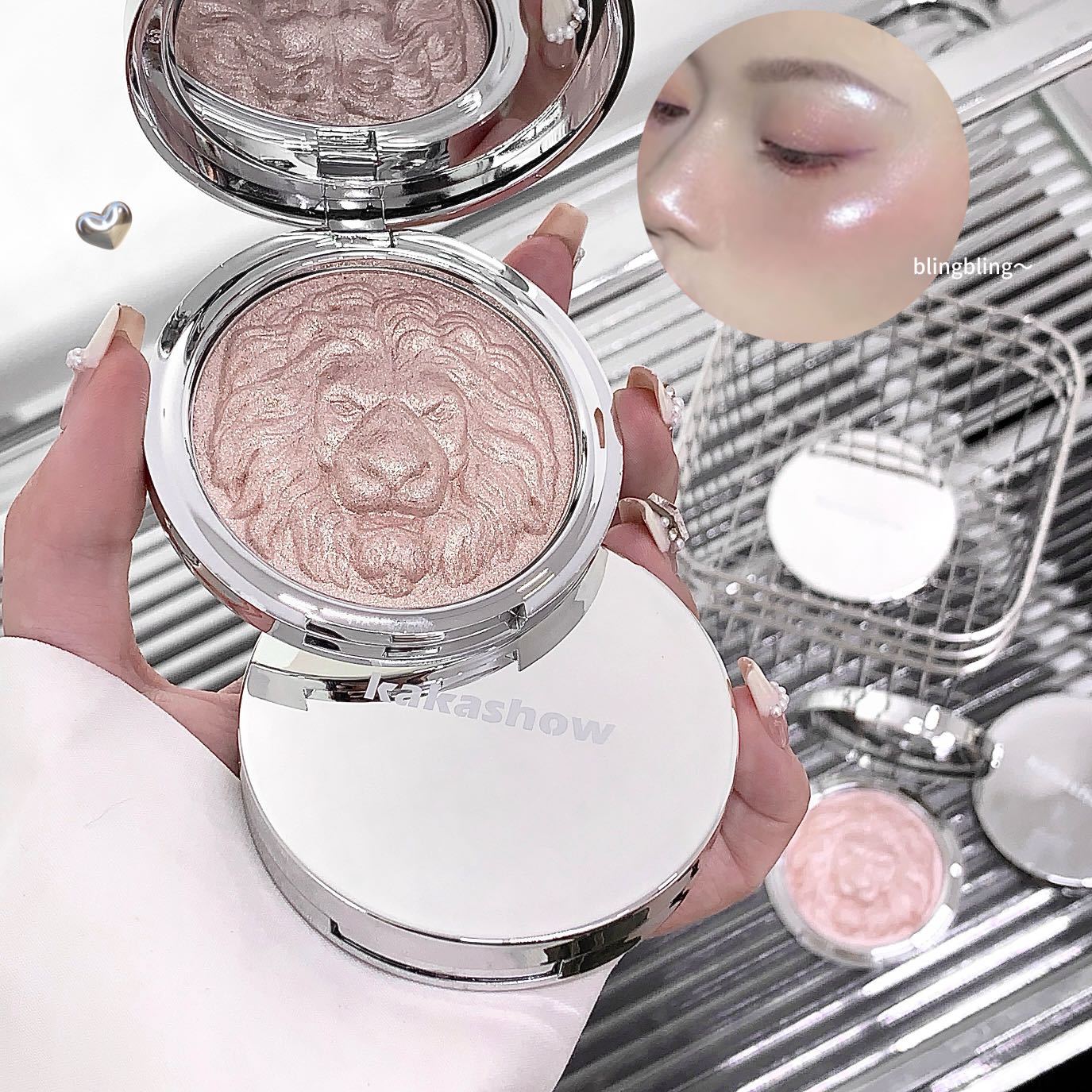 kakashow serie de leones polvo de alto brillo estereoscópico brillo perlado brillo suave pasta de alta brillo de puré de patata glutinosa