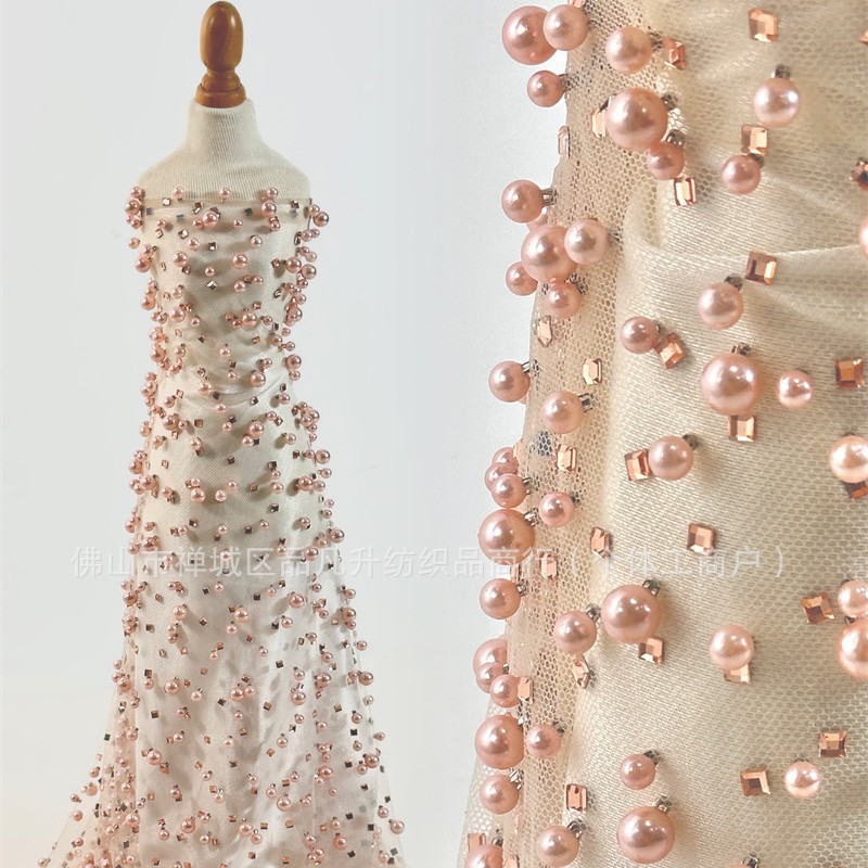 Gradiente unilateral broca caliente para aumentar la tela de malla de bola de burbuja alta moda vestido de moda tela de vestido de moda LACE image 1