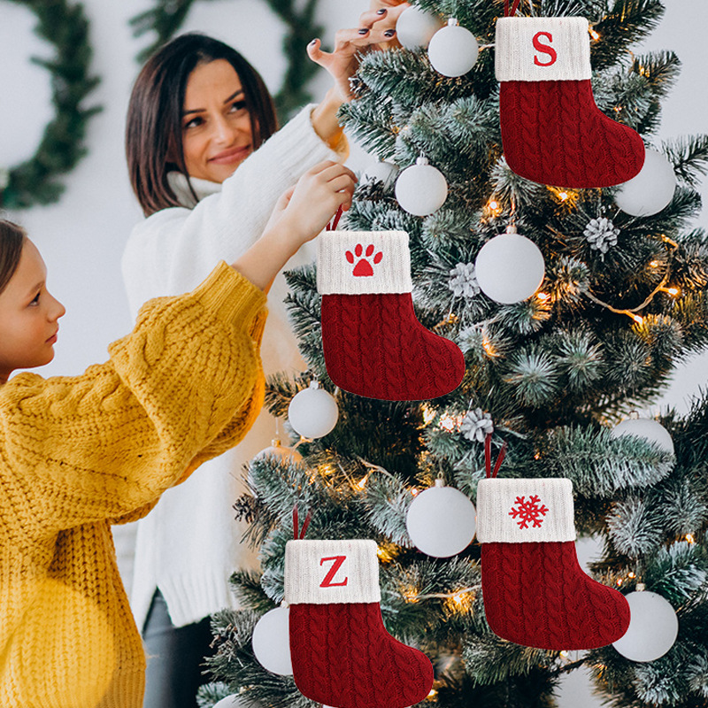 Cross-border Christmas socks Christmas tree decoration letter socks creative pendants children's gifts party decoration cross-border low price