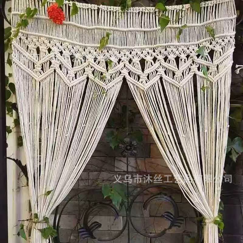 Wedding Door Curtain Tapestry Bohemian Style Handmade Cotton Thread Woven Curtain Wedding Home Supplies Decorative Tapestry