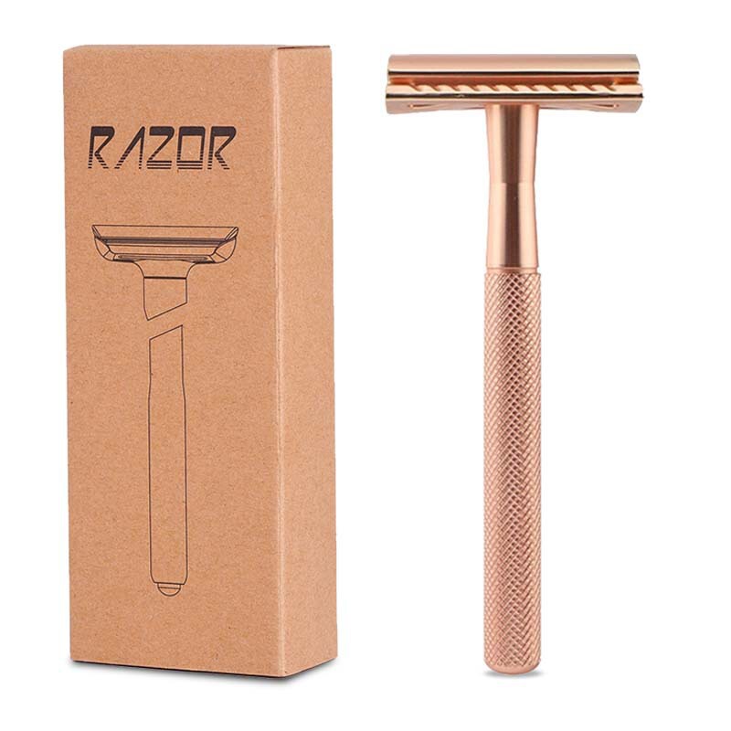 Amazon's Best-Selling Pure Copper Safety Double-Sided Razor for Men with Fully Enclosed Blade Head, Traditional Manual Razor