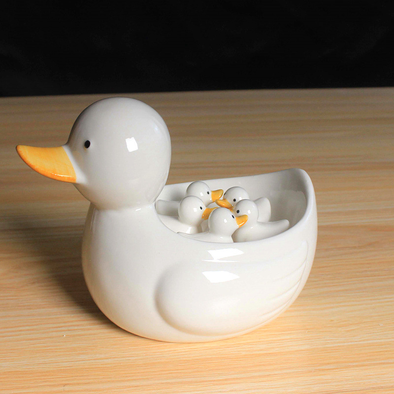 Wholesale creative ceramic Japanese duck chopstick holder holder…