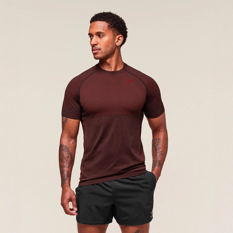 Cross-Border New Gym Muscle Fitness Sports T-Shirt Men's Elastic Training Quick-Drying Round Neck Coach Uniform Trendy Brand Printing