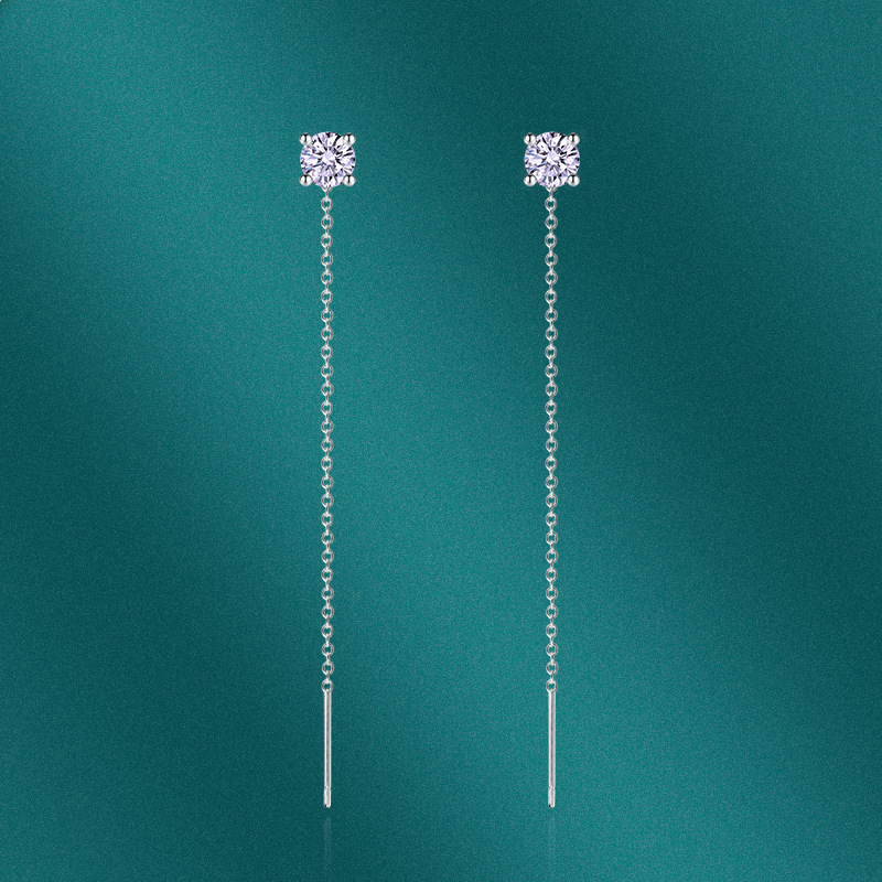 Fashion Square Copper Plating Zircon Drop Earrings 1 Pair