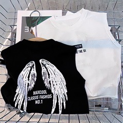 Cotton Summer Children's Baby Cute Sleeveless T-Shirt Top for Boys and Girls, Ages 3-14