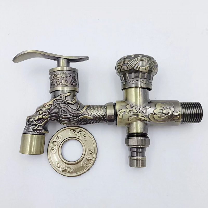 Antique Copper Dual-Purpose Washing Machine Faucet Outdoor Mop Sink Quick-Open Dual-Purpose Faucet Extended 4-Point Faucet Antique Copper Dual-Purpose Washing Machine Faucet Outdoor Mop Sink Quick-Open Dual-Purpose Faucet Extended 4-Point Faucet