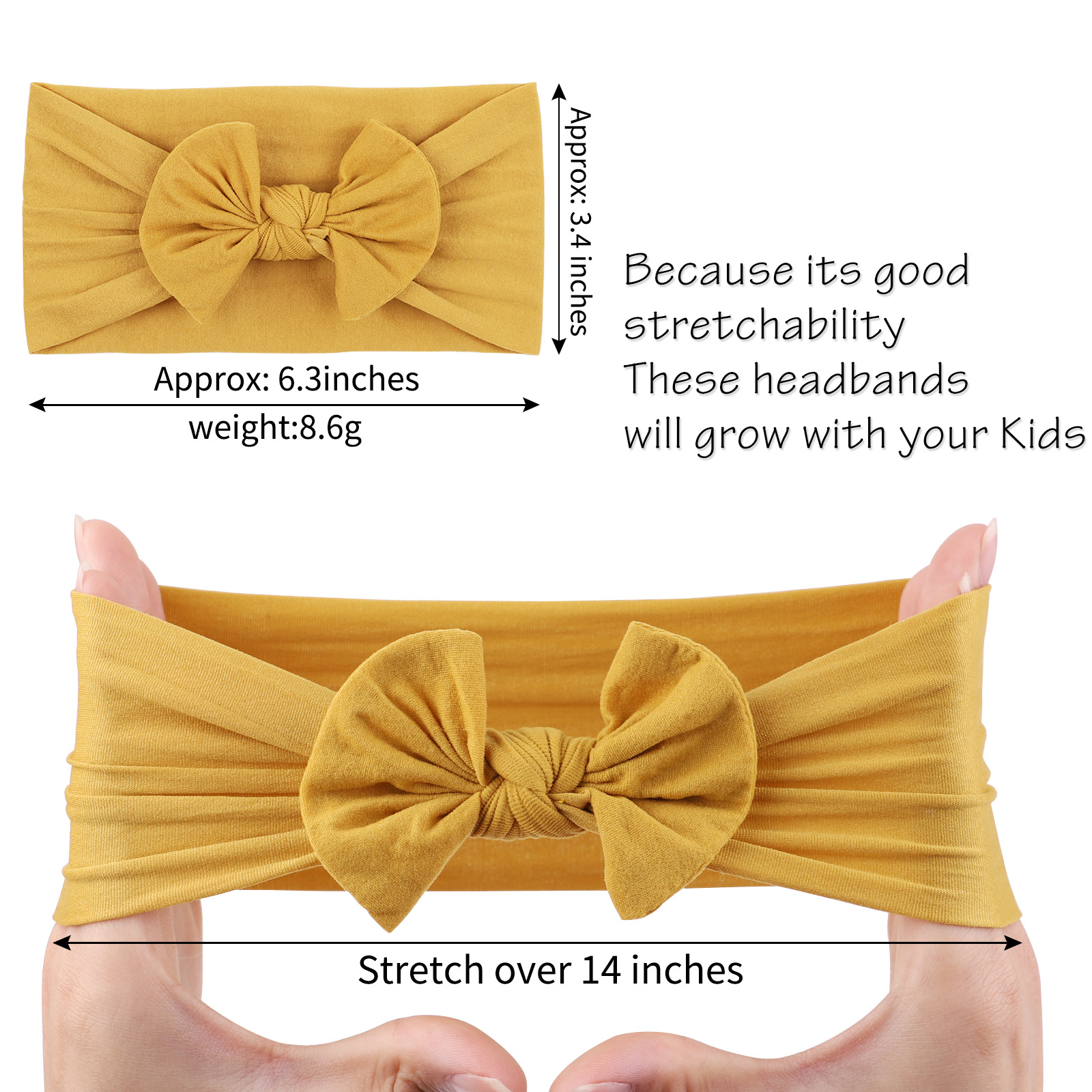 Nouveau Bébé Chapeaux Doux Noué Bowknot Nylon Large Bandeau display picture 1