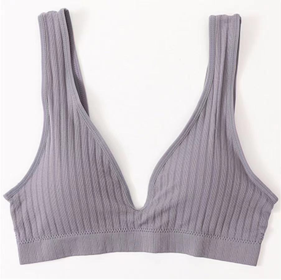 Mujeres sexy deportes yoga envuelto pecho belleza sin costuras espalda ropa interior Estilo francés transfronterizo Deep V Plus tamaño base del sujetador Chaleco