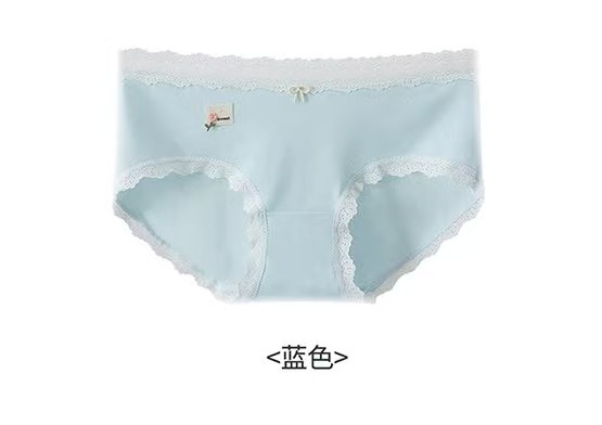 Pantalones de encaje de algodón puro para niñas, pantalones de cintura media de mujer, 10A algodón antibacteriano, extremos de triángulo de niñas