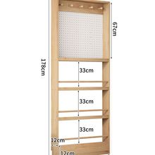 书架门后洞洞板收纳书柜落地实木儿童绘本架超薄置物架多层壁挂