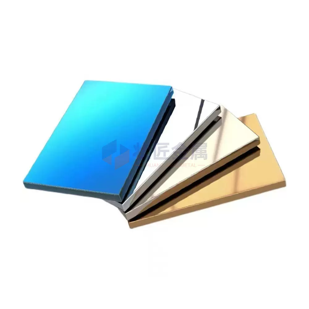 不锈钢蜂窝板拉丝镜面黑钛玫瑰金香槟金彩色不锈钢铝蜂窝板复合板