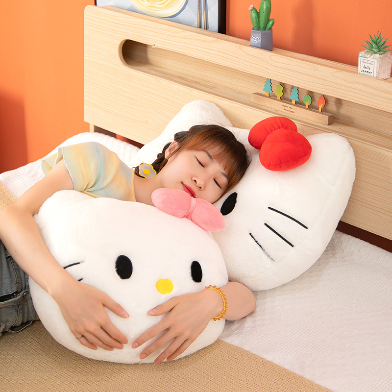 Hellokitty almohada de abrazo lindo sofá cojín felino almohada de peluche de caricatura de alto valor de cara almohada de niña