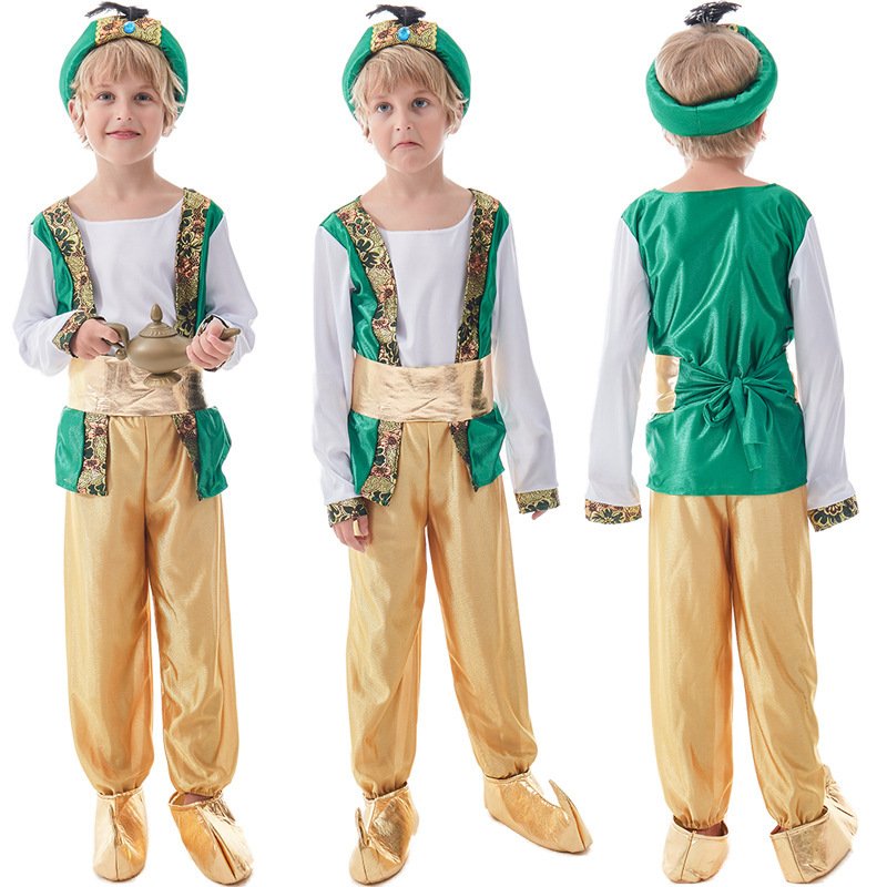 Children's Aladdin Costume Men's Grimm Fairy Tale Stage Costume One Thousand and One Nights Prince Costume Play