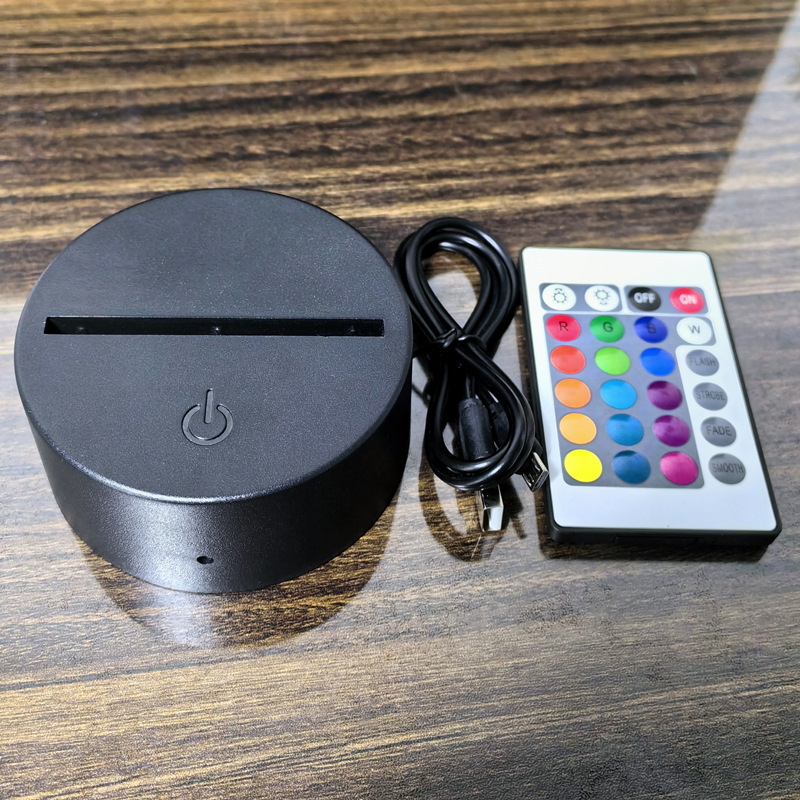 Factory wholesale 3D night light base remote control touch colorful base DIY acrylic creative USB charging base