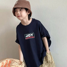 男童夏装帅气纯棉短袖t恤新款中大儿童6-12韩版宽松百搭上衣体恤