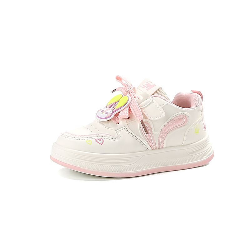 Zapatos deportivos infantiles de dibujos animados zapatos de skate para niñas 2026 nuevos zapatos blancos de princesa zapatos casuales de moda suaves