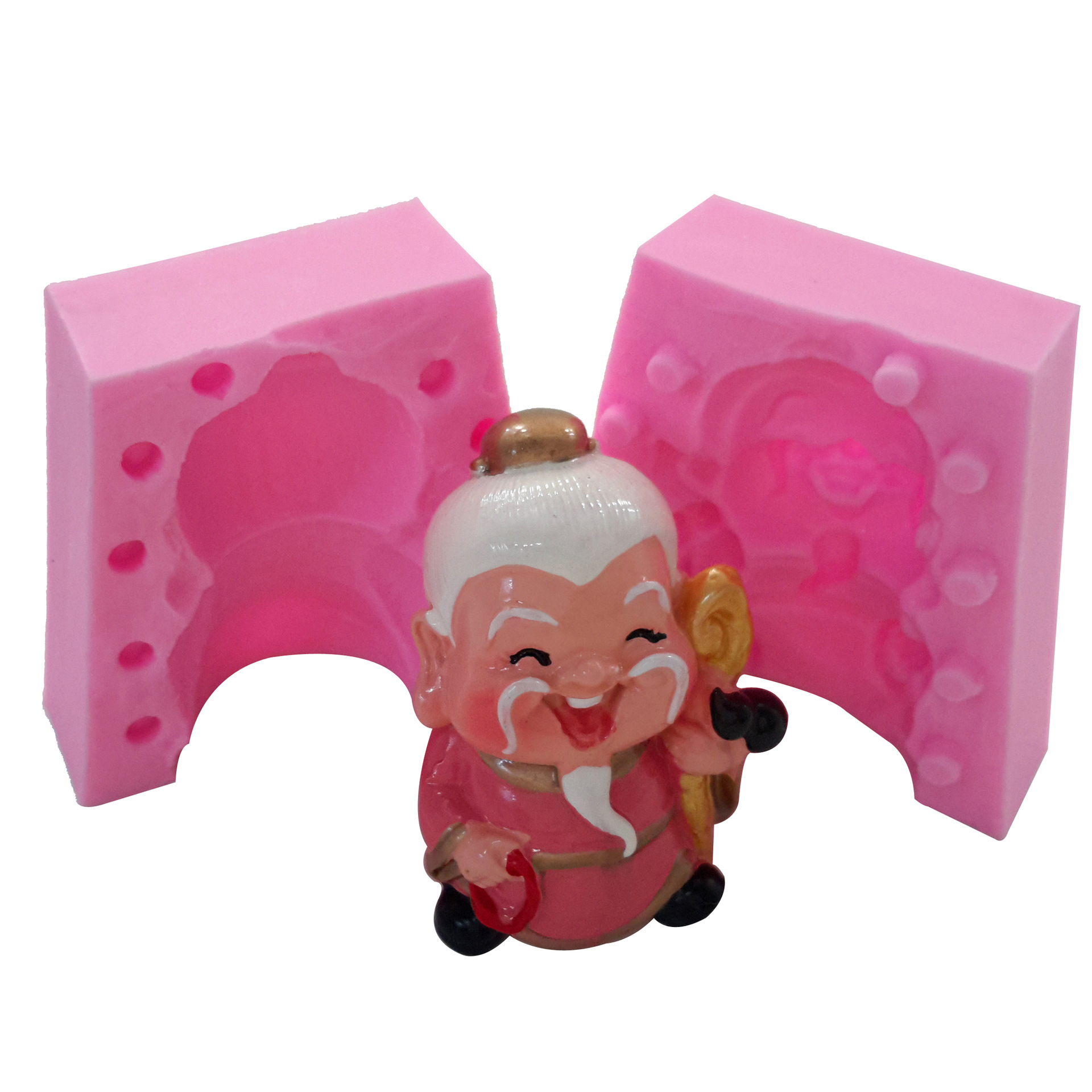 Molde de fondant tridimensional Shou Gong Shou Po molde de chocolate decoración de la torta molde de la torta jabón molde de jabón