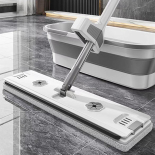 Flat Mop Household 2025 New Style One-Mop Clean Hand-Washable Enlarged Water-Absorbing Lazy Floor Replacement Cloth Artifact Sanitary