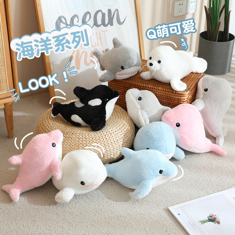 Cross-Border Hot Selling Whale Doll Seal Orca Plush Toy Doll Dolphin Shark Underwater World Ocean World