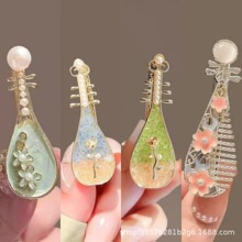 古风花朵琵琶发夹女气质刘海夹侧边夹网红发卡汉服头饰时尚鸭嘴夹