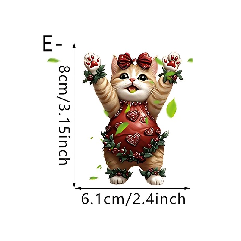 跨境情人节爆款玫瑰花小猫咪2D亚克力汽车装饰挂件背包钥匙扣配饰|undefined