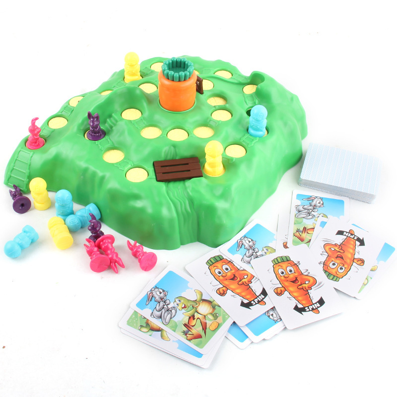 Actualizado segunda generación de damas de los niños conejo competencia a campo traviesa defender rábano tortuga conejo trampa juego de mesa de juego de juguete