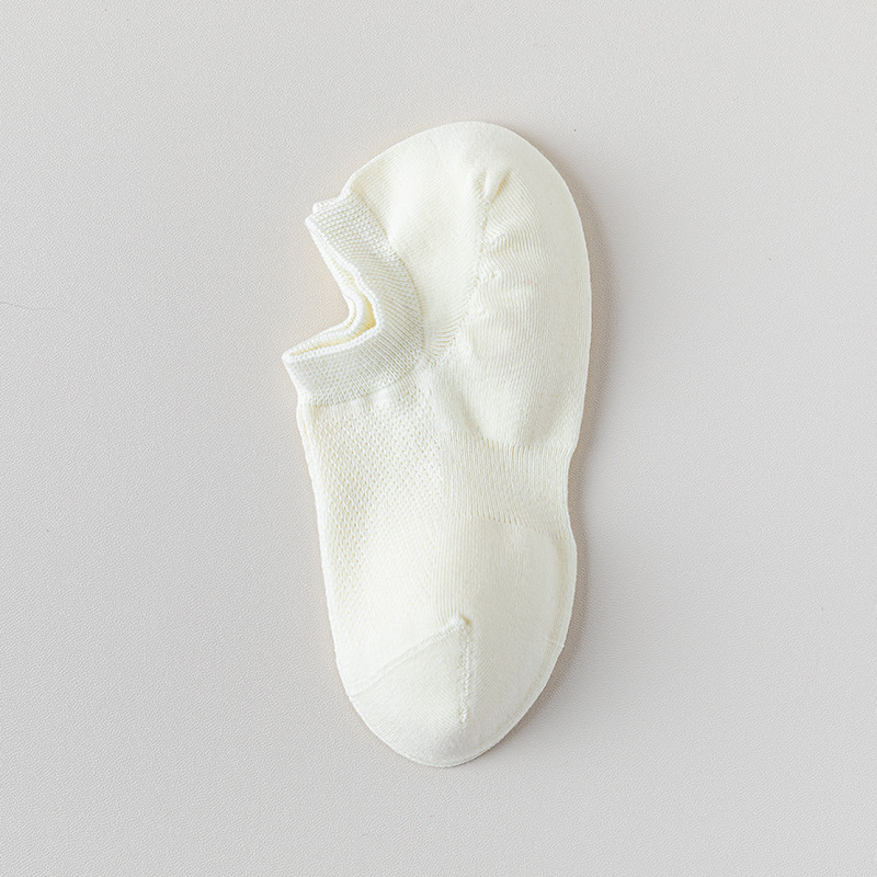 Calcetines de algodón de color sólido, calcetines de barco de malla de verano, calcetines de algodón sin hueso, embalaje independiente, calcetines invisibles