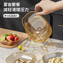 吐骨碟水果盘碟家用食级餐桌垃圾盘碟高端新吐骨碟加厚水果碟盘子
