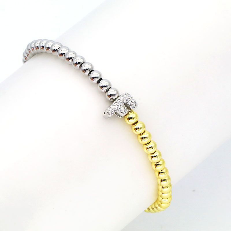 13g Weight Copper Pendant Material Zircon Inlay Material Bracelets Classification Copper Chain Material ball chain Chain Type 1 Piece Quantity Holiday, Daily Occasion Copper Material Letter Pattern All Seasons Season Women's Gender Plating Design Modern Style Style Wholesale Jewelry Modern Style Letter Copper Zircon Plating Bracelets Ball Chain 9
