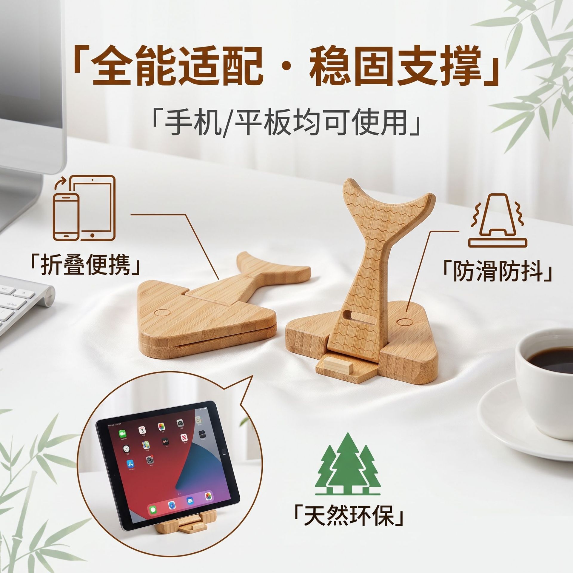 创意手机支架可折叠桌面手机平板通用支架广告展会宣传礼品支架 - 5